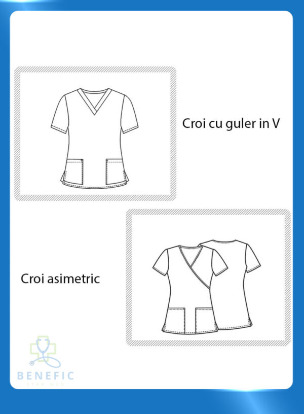 bluza-medicala-imprimata-lotus-dino-city-model
