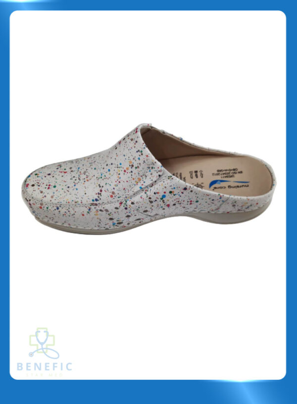Saboti medicali din piele naturala, lavabili, Nursingcare Wash'Go Berlin, Color Dots
