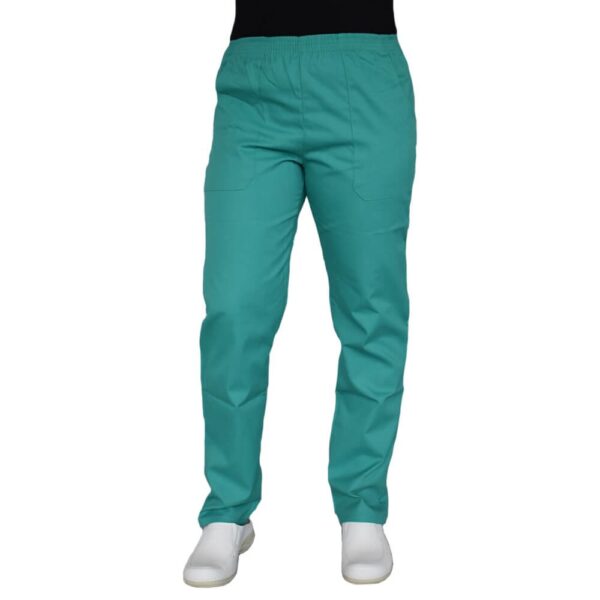 Pantalon unisex Lotus 1, cu elastic VERDE CHIRURGICAL